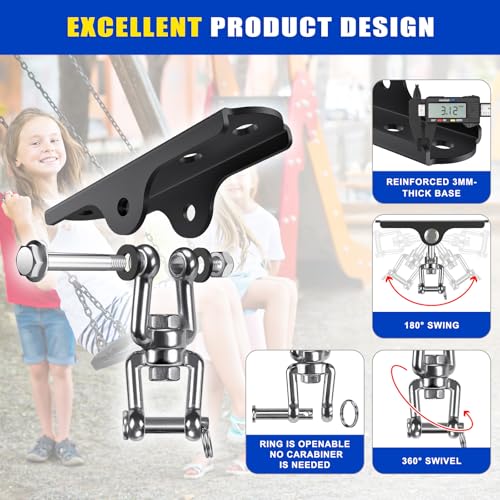 Dolibest Heavy Duty Swing Hanger,Ceiling Mount Swing Hook,One-Piece Design Base, Swing Set Hardware for Punching Bag, Boxing, Hammock Chair, Yoga Swing, Porch Swing (360° +180° Rotation) - color: E: 360°+180° Swing Hanger