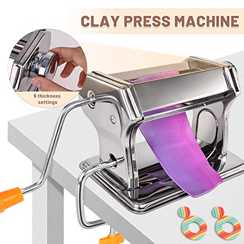 Yofuly Polymer Clay Machine Set - Press, Roller, Extruder, 40 Circle Cutters & 120 Earring Accessories