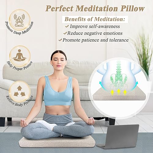 Meditation Floor Cushion for Yoga Adults Square Floor Pillows Seating Large Meditation Cushion Yoga Pillows for Sitting on Floor Meditation Pillow Mat Outdoor Rectangle Floor Sitting Cushion