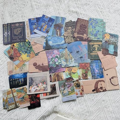 Koolemon 200PCS Vintage Scrapbook Paper Pack with Label Sticker Artistic