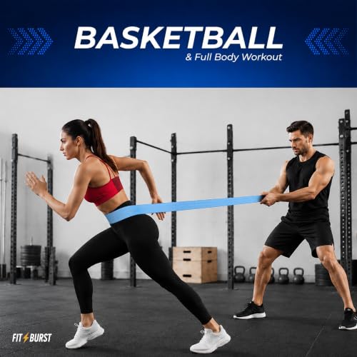 76-Inch Fabric Resistance Band for Full Body Workouts, Wide Non-Slip 120 LB - color: Blue