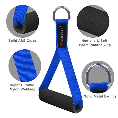 Coolrunner 2 Pair Resistance Band Handles Grips Fitness Strap Wide Design - color: Blue