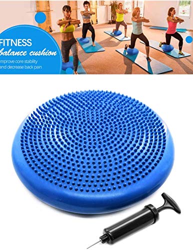 Inflated Stability Wobble Cushion, Yoga Balance Wiggle Seat Pad Disc for Pain Relief, Pelvic Floor Recovery, Rehabilitation Training - color: Blue