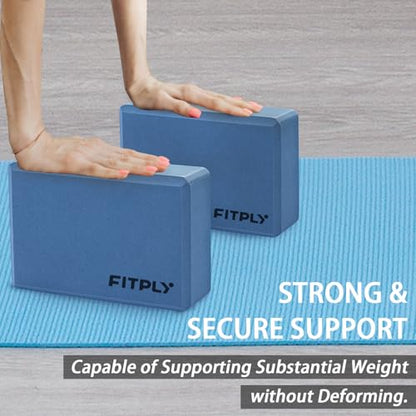 Yoga Blocks 2 Pack - Non-Slip Yoga Brick & Foam Blocks Yoga Set, High-Density Pilates Block for Stretching, Meditation, and Exercise Blocks Foam, Ideal for Deep Poses - color: Dark Blue