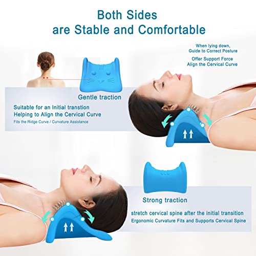 Neck Stretcher for Neck Pain Relief,Cervical Traction Device Pillow,Neck and Shoulder Relaxer for TMJ Pain Relief and Cervical Spine Alignment,Chiropractic Pillow Neck Posture Corrector