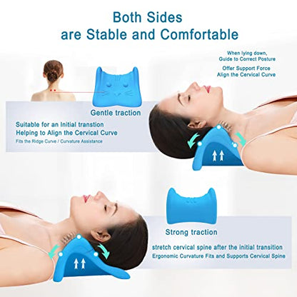 Neck Stretcher for Neck Pain Relief,Cervical Traction Device Pillow,Neck and Shoulder Relaxer for TMJ Pain Relief and Cervical Spine Alignment,Chiropractic Pillow Neck Posture Corrector