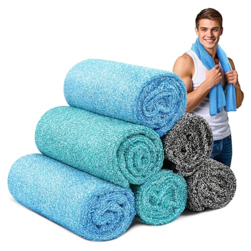 Microfiber Gym Towels for Showering Working Out Quick Dry Negative ions Large Middle Small Sizes Lightweight Gym Towel for Men Women Tennis Sports Towels for Body Hot Yoga Fitness Essentials - color: Black/Blue/Teal, size: 14 inch X 40 inch
