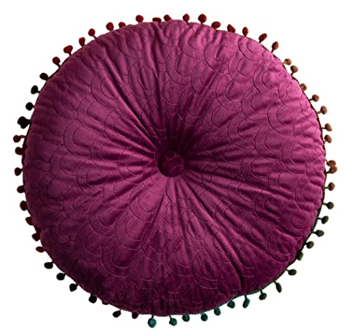 Round Throw Pillow Thickened Seat Cushion Sofa Cushion Meditation Pillow Living Room Window Balcony Decoration Pillow (15.7in, Purplish red) - color: Purplish Red, size: 15.7in
