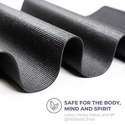 Voyage 5mm Studio Yoga Mats, 4 Pack, 72x24in - color: Black