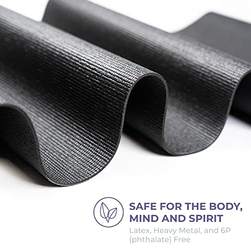 Voyage 5mm Studio Yoga Mats, 4 Pack, 72x24in - color: Black