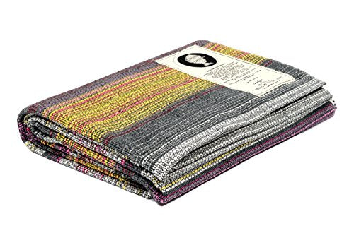Open Road Goods Handwoven 100% Cotton Outdoor Yoga Blanket – Striped Picnic, Beach, & Patio Throw, Durable Yoga Mat, Throw for Couch, Chairs & Travel - Grey Striped - color: Mat Size Grey Blanket