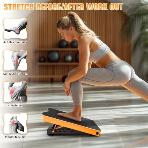 Metal Slant Board Calf Stretcher for Squat, Incline Balance Board - color: Yellow