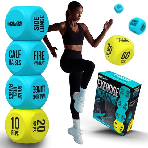 4 PCS Exercise Dice, 6 Sided Foam Workout Dice Set, Teens & Adults - Blue | 2.75" Each, Fun Fitness Dice for PE, Group Classes & Home Gym, Solo or Team Use, Fitness Gift for Coaches & Gym Lovers - color: Blue