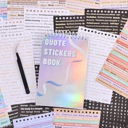 3000+ Pcs Word Stickers for Journaling, 50 Sheets Gold Foil Art Scrapbook Quote Stickers for Junk Journal, Scrapbooking Supplies Small Talk DIY Decorative Gift for Women Teen Girls - style: Quote Style 2