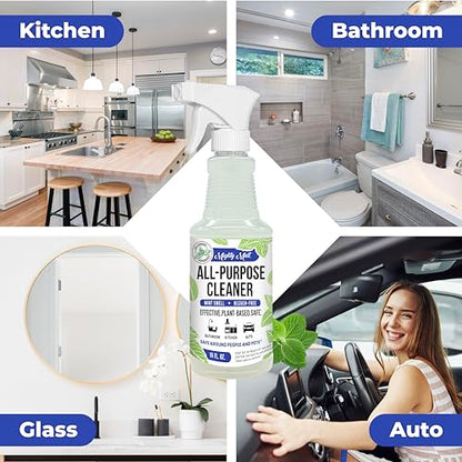 Mighty Mint All-Purpose Cleaner Spray – Plant-Based, Multi-Surface Cleaning for Kitchen, Bathroom & Home – Cuts Grease, Dirt & Grime - Peppermint Scent, 16 oz