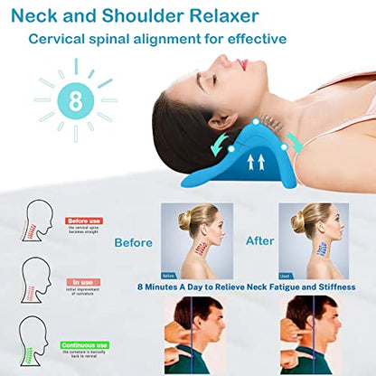 Neck Stretcher for Neck Pain Relief,Cervical Traction Device Pillow,Neck and Shoulder Relaxer for TMJ Pain Relief and Cervical Spine Alignment,Chiropractic Pillow Neck Posture Corrector