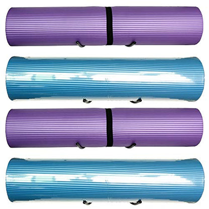 YYST Yoga Mat Foam Rollers Wall Rack Wall Storage Mount Wall Holder Storage Shelf for Foam Rollers and Yoga Mat, Up to 8 Inch Diameter - No Mat -4/PK