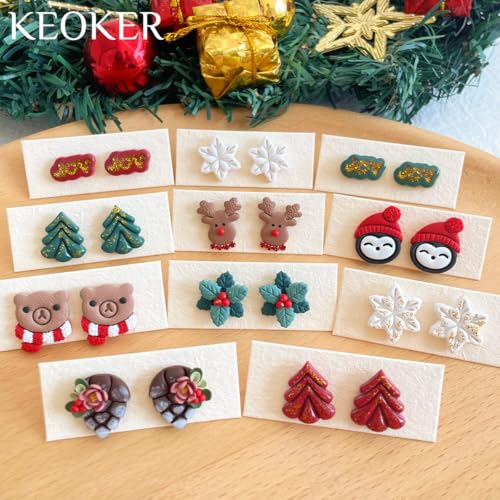 Keoker Christmas Clay Cutters - 8 Shapes Polymer Clay Cutters With Snowflake Design - color: WhitecolorA