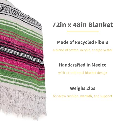 Cozumel 12 Pack Mexican Blankets, 72"x48", Assorted Brights