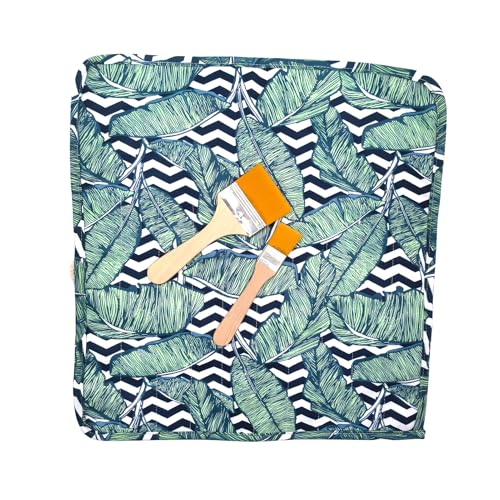 Funny live Paint Brush Holder Art Supplies, Artist Brush Holder & Storage Organizer Roll-Up Case Bag, Protect Acrylic Oil Watercolor Paintbrushes (Green Leaf 20 Slot Pockets) - color: Green Leaf 20 Slot Pockets