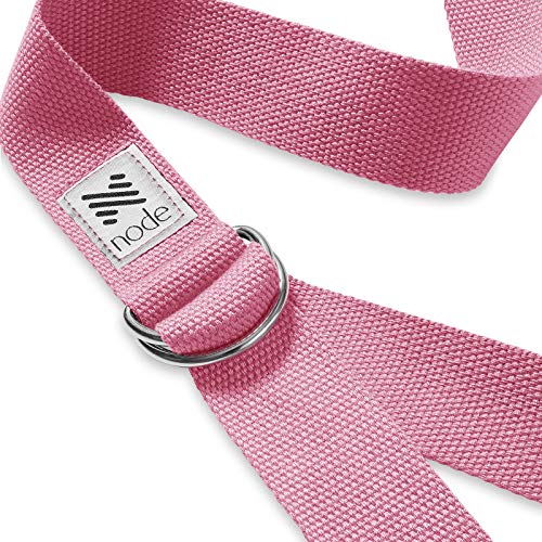 7-1/2' Yoga Strap for Stretching, Woven Cotton Blend Yoga Strap with Adjustable D-Ring Buckle for Exercise, Therapy and Fitness - color: Pink