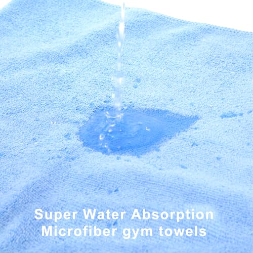Microfiber Gym Towel Set for Exercise Fitness, Sports, Yoga, Workout Sweat Towels for Gym, Soft and Fast-Drying Towels for Home Gym(Blue, 3 Pack) - color: Blue