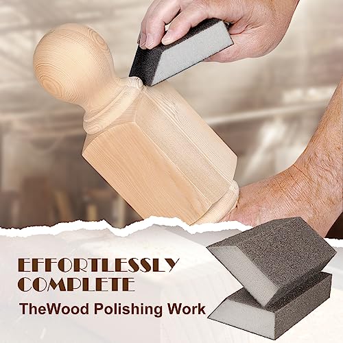 60 Grit Angled Sanding Blocks, Jamiikury Coarse Sponge Sand Block Washable and Reusable, Wet & Dry Sandpaper Block for Wood Metal Drywall and Furniture Paint - Pack of 8 - size: 60 Grits