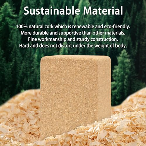 Hatha Yoga Cork Yoga Block, Natural Cork from Portuguese, Premium Brick, Eco-Friendly Yoga Accessories for Yoga, Pilates & Stretching