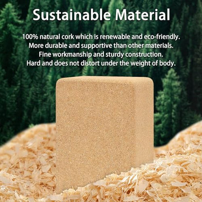 Hatha Yoga Cork Yoga Block, Natural Cork from Portuguese, Premium Brick, Eco-Friendly Yoga Accessories for Yoga, Pilates & Stretching