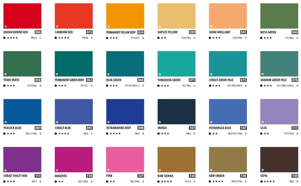 ShinHan Professional Designer Gouache 15ml Tube 24 Colors Set B