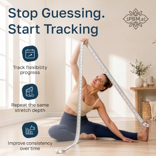 Precision Yoga Strap – Stretching Strap with Measurement Indicators for Physical Therapy, Recovery, Mobility & Flexibility Tracking – Durable Polyester Webbing with Metal D-Rings