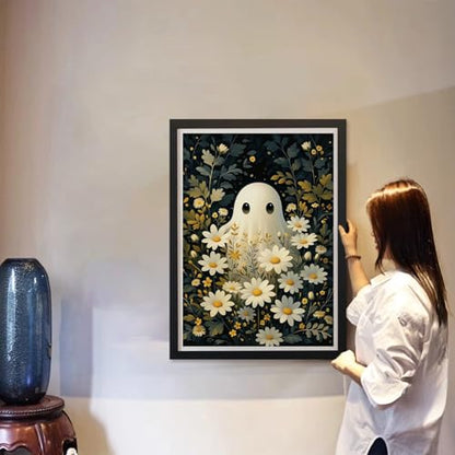 MAXBYE Diamond Painting Kits for Adults Beginners,Halloween 5D Full Round Drill Diamond Art Kit, Easy DIY Dot Painting Gem Craft for Home Wall Art 12x16in - color: ZD062