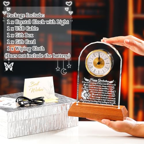Ornalrist Inspirational Graduation Clock Gift for Her Him Class of 2026 - color: Happy Graduation