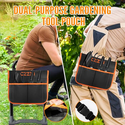 CZZXI Garden Kneeler and Seat, Wider and Thicker Kneeling Pad - color: Black & Orange