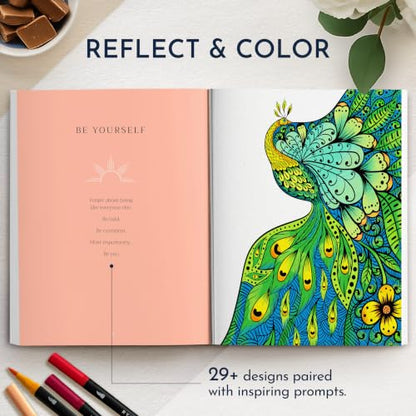 Adult Coloring Book for Women, Personal Growth Mindfulness & Stress Relief | Anxiety Relief & Relaxation, Self-Expression Journal Prompts, Best Friend & Self-Care Gift, 140gsm Perforated - color: Express Yourself - Mindfulness