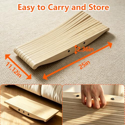 Wooden Balance Board for Standing Desk, 360° Wobble Board Anti-Fatigue Rocker with Anti-Slip Surface, 440 lbs Capacity, Core Strength Trainer, Foot Stretcher, Physical Therapy, Plantar Fasciitis Relief