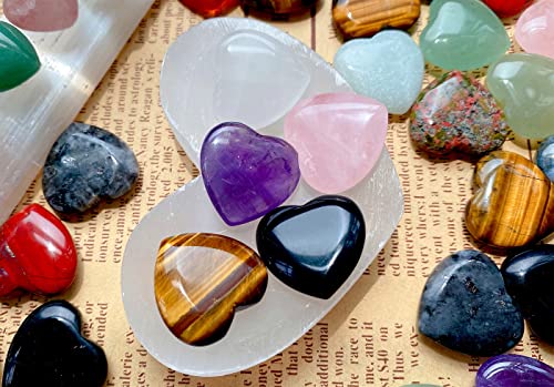 QINJIEJIE 5 PCS Crystals Natural Heart Pocket Stones Healing Crystals - color: Multi-colored - 5pcs Crystal