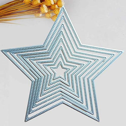 8 Stars Metal Cutting Dies Pentagram Frame Dies for Card Making Handmade Scrapbook Album Paper Embossing Tool - style: Five-pointed Stars