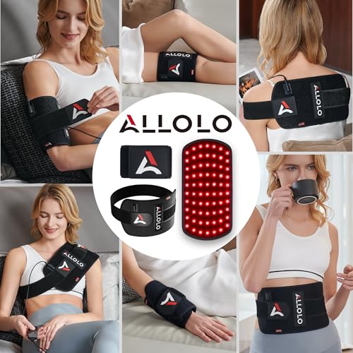 ALLOLO Red Light for Body, 3 in 1 LEDs Red Light Belt with Timer Remote Control, 660nm 850nm Infrared Light Pad for Body Waist Shoulder Knee, 12.6" x 6.3" Large Area - size: 12.6"*6.3"