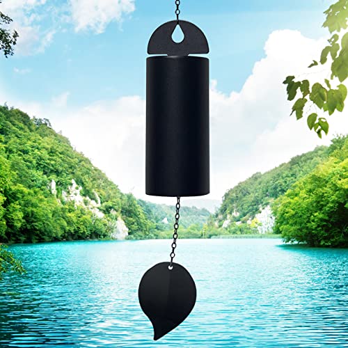 Deep Resonance 세레니티 벨 대형 풍경, 외부용, 딥 톤 가든 벨 윈드 차임, 528Hz 로우 피치 윈드 벨 76.2cm(30인치) (라지)