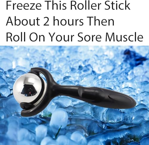 Vinyl Quote Me Roller Massage Ball - Ergonomic Handle Cold Warm Compression Temperature Keeper Stainless Steel Muscle Pain Relief Body Neck Shoulder Back Leg Calf Therapy Ice Heat Stick