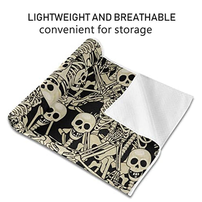 Yoga Mat Towel Fun Skull, 73" x 27" - color: Fun Skull