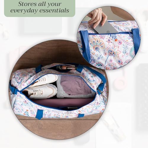 Maison d' Hermine Yoga Mat Duffle Bag Gym Tote Yoga Mat Carry Bag | Cylindrical bag for Woman Men Gifts Adjustable shoulder straps with Drawstring Water Bottle Pocket and zipper pocket - color: Indian Floral, style: Yoga Mat Gym Bag