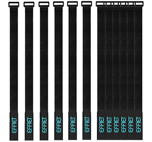 12 Packs Fastening Cord Wrap 1 x 24 Inches Hook and Loop Cinch Straps, EFFIET Adjustable Adhesive Extension Hose Storage Strap, Securing Bike Sleeping Bag for Yoga Mat