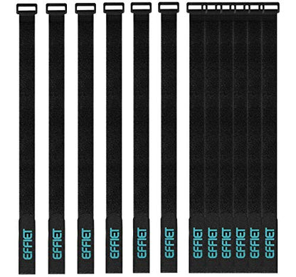 12 Packs Fastening Cord Wrap 1 x 24 Inches Hook and Loop Cinch Straps, EFFIET Adjustable Adhesive Extension Hose Storage Strap, Securing Bike Sleeping Bag for Yoga Mat