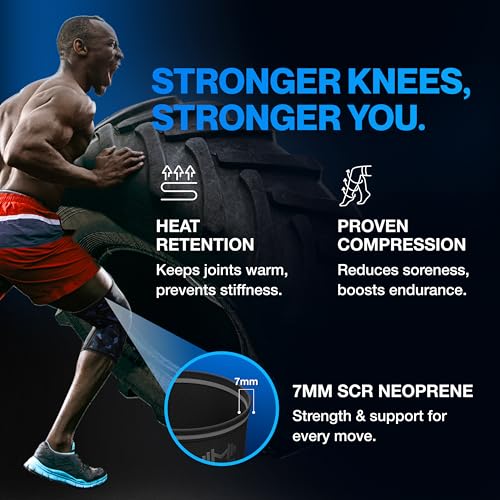 Modvel 7mm Neoprene Knee Sleeves for Men & Women Weightlifting & Powerlifting – Compression Knee Sleeve Support for Squats, Gym, Training – USPA, IPL Approved – Medium Army/dark (Pair) - color: Q ARMY/DARK, size: Medium