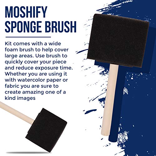 Jacquard Cyanotype Kit Sun Printing for Paper & Fabric Bundled Sponge Brush | 2 part Jacquard cyanotype Sun print chemistry, makes 65+ prints, works on cotton, silk, canvas, wood, leather & paper