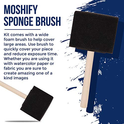Jacquard Cyanotype Kit Sun Printing for Paper & Fabric Bundled Sponge Brush | 2 part Jacquard cyanotype Sun print chemistry, makes 65+ prints, works on cotton, silk, canvas, wood, leather & paper