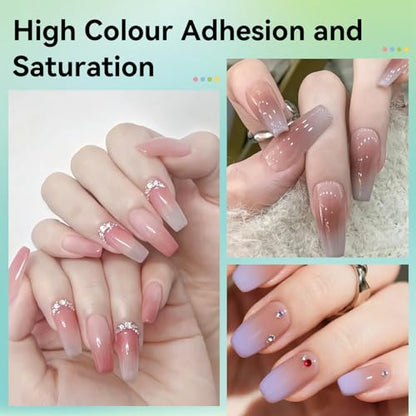 JODSONE 20Pcs Airbrush Gel Nail Polish Set for Nail Gradients No Dilution | 20 Colors Black White Pink Fine Mist Nail Gel Nail Polish DIY Various Patterns Nail Art Nail Art Design Salon Kit Girls Gift - color: Airbrush-2