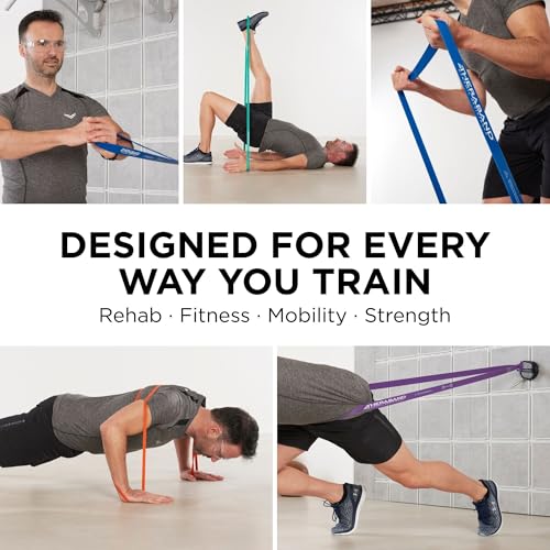 THERABAND High Resistance Band Set of 2, Light and Medium Loop, 15-25 lb | Portable, lightweight, compact, rubber. For home, recovery, gym. Therapy, physical, stretch, elastic. 2-Pack. - size: 2 Pack Easy (15-25 lbs)